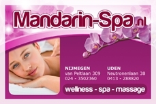 Front of stamp card Mandarin Spa